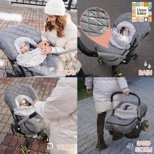 ACRABROS Car Seat Cover Baby: Waterproof Fitted Heather Grey Carseat Canopy