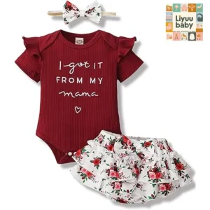 Mioglrie Newborn Infant Baby Girl Clothes Romper Shorts Set Cute Summer Outfits